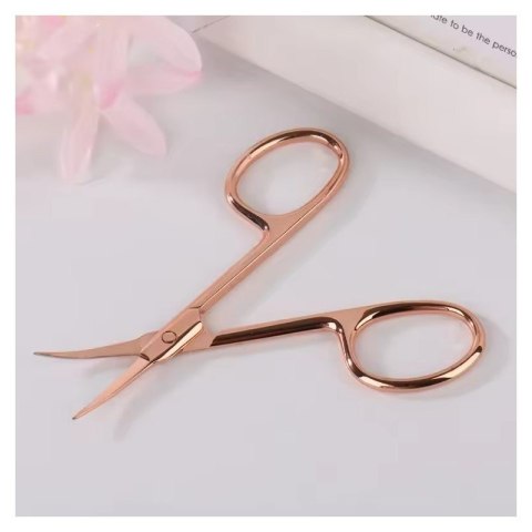 Nożyczki kosmetyczne do skórek paznokci, szablonów 9 cm różowe złoto AK12