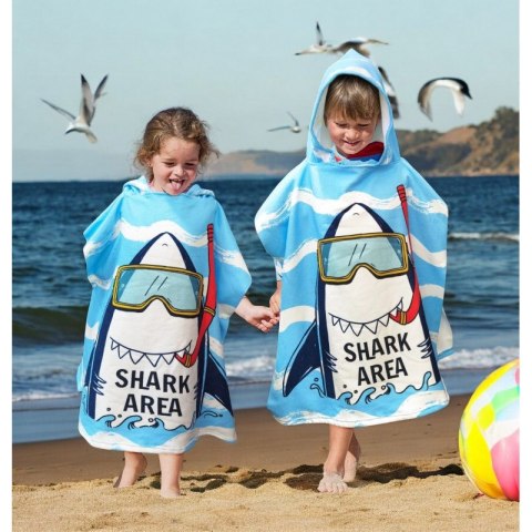 RĘCZNIK PLAŻOWY Peleryna dziecięca SHARK AREA 60 x 60cm PEL02WZ3