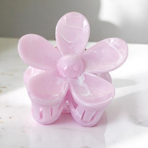 Spinka do włosów klamra XL kwiat Marmurek różowy 7,5 x 8cm SP379R