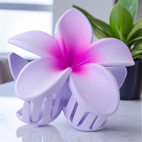 Spinka do włosów klamra XL kwiat OMBRE matowa fioletowa 7,5 x 7,5cm SP383