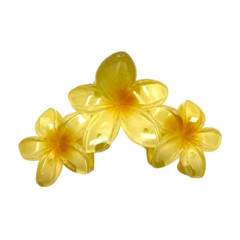 Spinka do włosów klamra duża XL kwiat potrójny żółty 7 x 11cm SP387