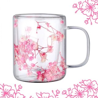 Szklanka termiczna z kwiatami w środku, róż - 200 ml 1szt SZK133