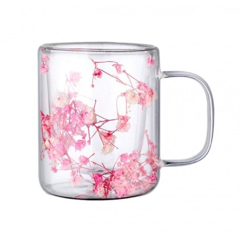 Szklanka termiczna z kwiatami w środku, róż - 200 ml 1szt SZK133