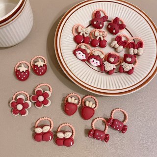 Zestaw frotek gumek do włosów pakiet 10w1 czerwone owoce GUM168