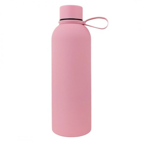 Bidon, butelka termiczna 500ML, stal nierdzewna z powłoką SOFT TOUCH jasny róż BD46R