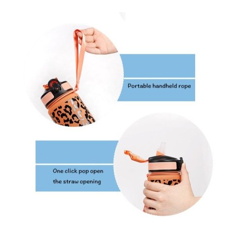 Butelka na wodę, bidon PANTERKA 1L ombre pomarańcz z zielonym BD43WZ3