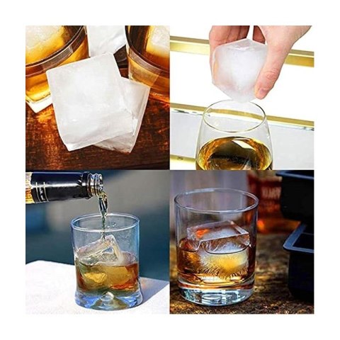 Foremki silikonowe do kostek lodów 15 kostek, szary FNL04