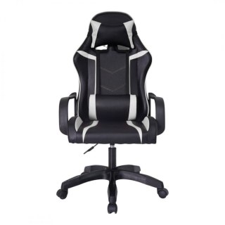 Fotel gamingowy, biurowy obrotowy VORTEX czarny, biały ekoskóra KO35B