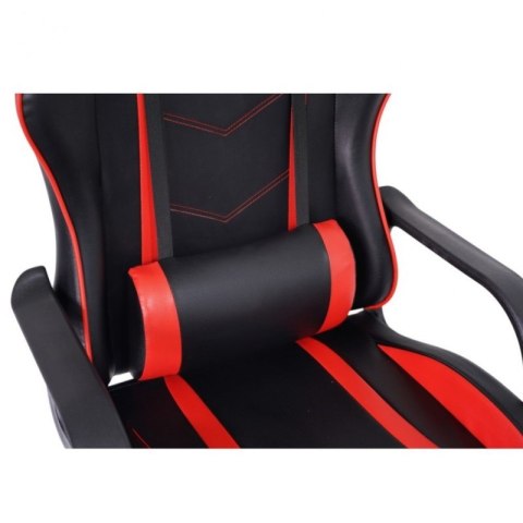Fotel gamingowy, biurowy obrotowy VORTEX czarny, czerwony ekoskóra KO35CZE
