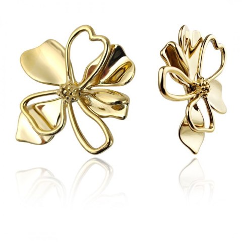 Kolczyki KWIATY ze stali szlachetnej platerowane 14k złotem, sztyft KST3399