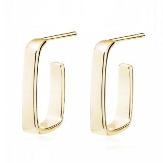 Kolczyki ze stali szlachetnej platerowane 14k złote, gładkie sztyft ze srebra S925 KST3343