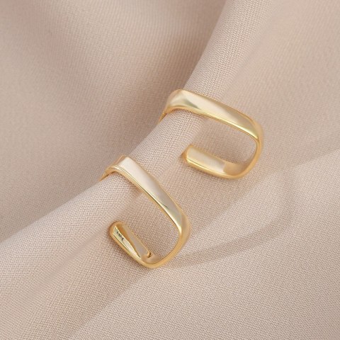 Kolczyki ze stali szlachetnej platerowane 14k złote, gładkie sztyft ze srebra S925 KST3343