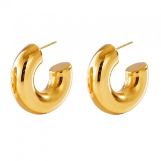 Kolczyki ze stali szlachetnej pozłacanej 14k złotem, grube KOŁA sztyft KST3324