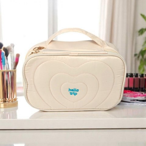 Kosmetyczka damska pikowana kuferek z rączką 24 x 9 x 15 cm KS132K