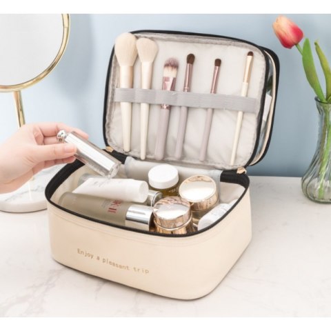 Kosmetyczka rozkładana 2 poziomowa 17x23x15cm różowa KS92WZ4