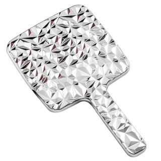 Lusterko kosmetyczne z rączką, jednostronne XL wysokość 23cm srebrne L24S