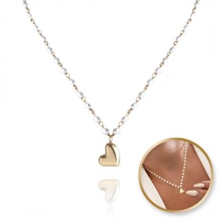 Naszyjnik stal szlachetna pozłacana 14k złotem NST2054