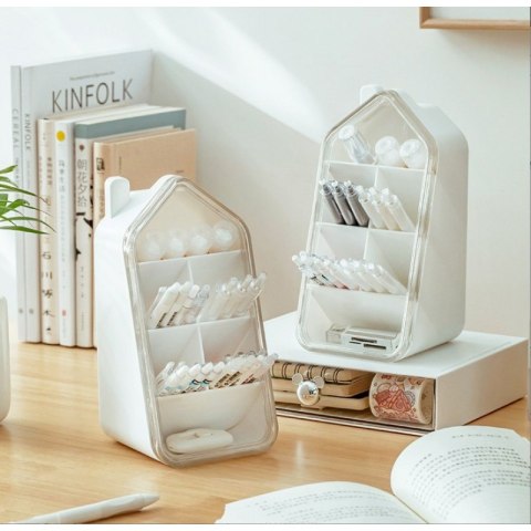 Organizer biurowy, przybornik z przegródkami, domek 11 x 11 x 21,6cm CB72