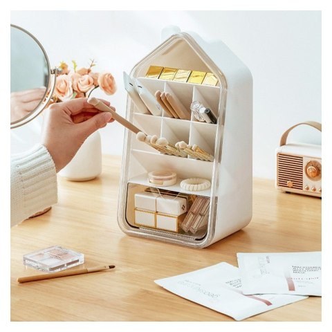 Organizer biurowy, przybornik z przegródkami, domek 11 x 11 x 21,6cm CB72