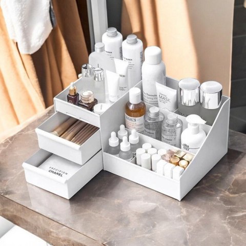 Organizer na kosmetyki biały 25,5x15,5x11,5 cm CB15B
