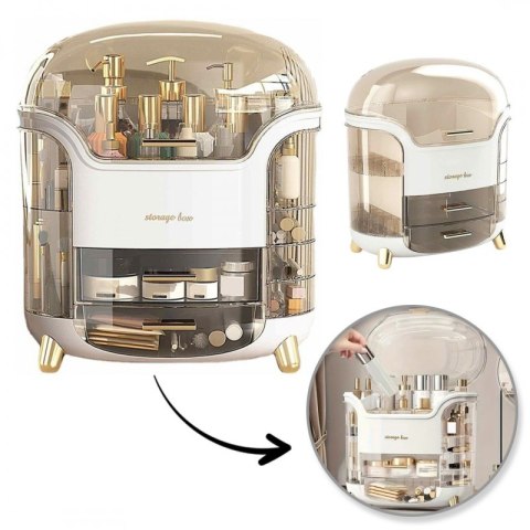 Organizer szkatułka na kosmetyki, biżuterię XL wielopoziomowy CB34