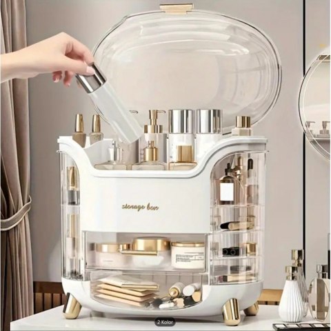 Organizer szkatułka na kosmetyki, biżuterię XL wielopoziomowy CB34