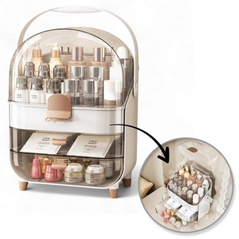 Organizer szkatułka na kosmetyki, biżuterię, biały 38 x 27 x 18 cm CB73