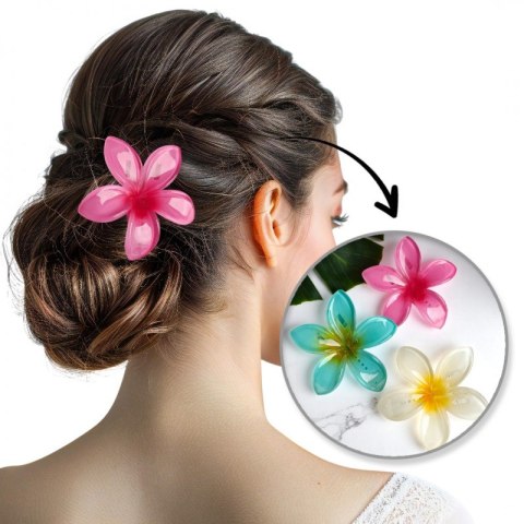 Spinka do włosów klamra XL KLIPS kwiat różowy ombre 6 cm SP403