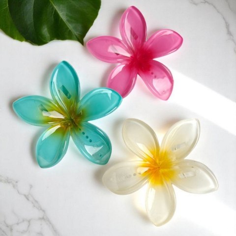 Spinka do włosów klamra XL KLIPS kwiat różowy ombre 6 cm SP403