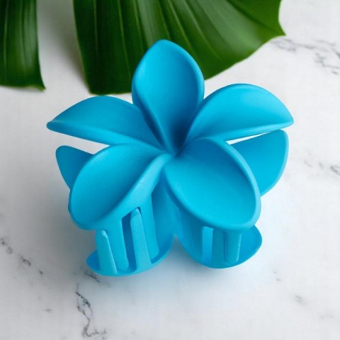 Spinka do włosów klamra XL kwiat OMBRE matowy niebieski 7,5 x 8cm SP401