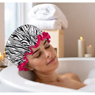 Wodoodporny czepek ochronny, kąpielowy na włosy, do spania, ZEBRA KCZ02