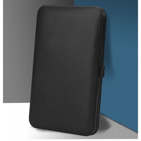 Zestaw akcesoriów do manicure, pedicure w etui, czarny 12w1 AK21