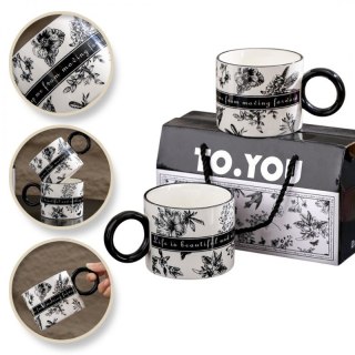 Zestaw kubków 2szt w pudełku ozdobnym TO YOU czarno białe 310ml KB11