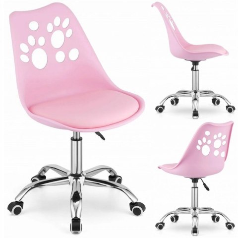 Fotel biurowy Puppy Love obrotowy do biurka, dziecięcy różowy KO16R