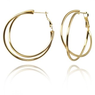 Kolczyki ze stali szlachetnej platerowane 14k złotem KÓŁKA duże KST3350