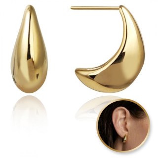 Kolczyki ze stali szlachetnej platerowane 14k złotem duże, sztyft KST3386