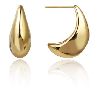 Kolczyki ze stali szlachetnej platerowane 14k złotem duże, sztyft KST3386