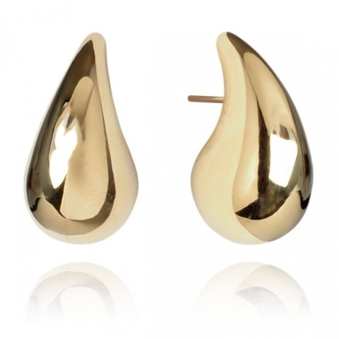 Kolczyki ze stali szlachetnej pozłacanej wkrętki 2,1 cm, KROPLE KST3139
