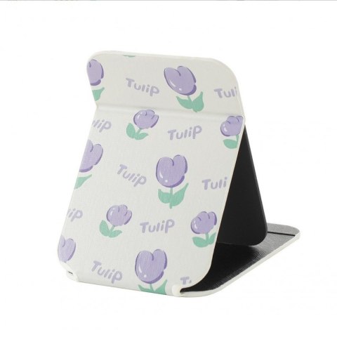 Lusterko kosmetyczne z ekoskóry, otwierane, stojące duże, tulipany 15 x 20 cm L22