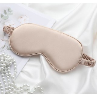 Maska na oczy do spania ELEGANT kremowa satynowa 20 x 9 cm OPK10K