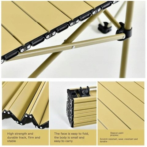 Składany stół cateringowy, turystyczny, piknikowy 53 x 51 cm beżowy SC10JBR