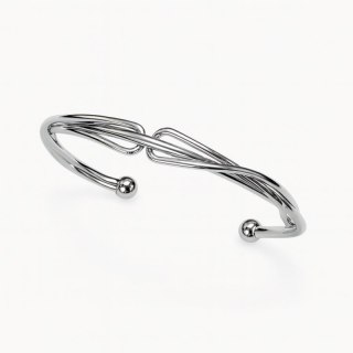 Bransoletka obręcz srebrna zawijana, pętelka B205S