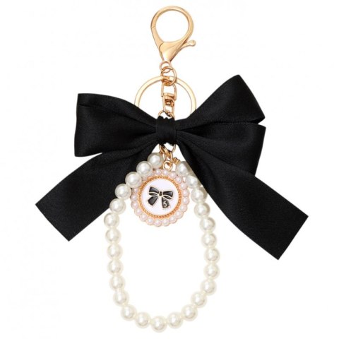 Brelok do kluczy z czarną KOKARDĄ i perłami BRL362CZ