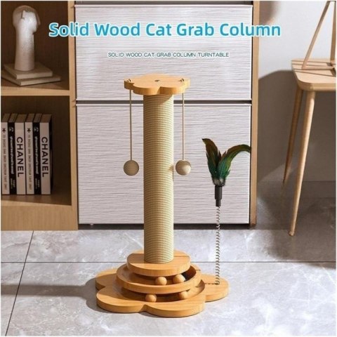 Drapak dla kota 43cm, 4w1 zabawka piłki, kulki, piórka KOT22