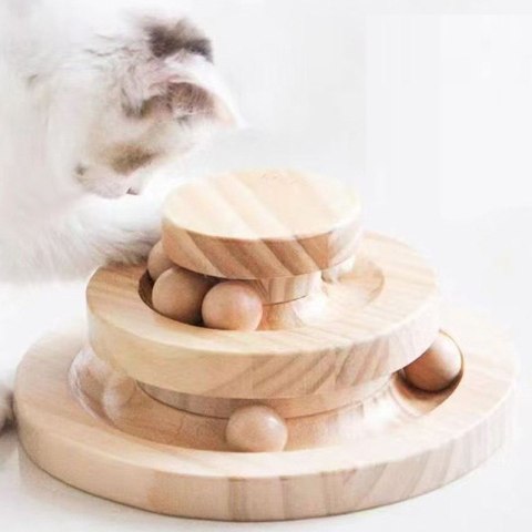 Drapak dla kota 43cm, 4w1 zabawka piłki, kulki, piórka KOT22