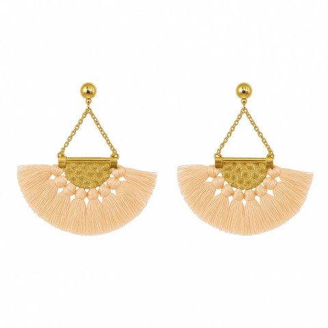 KOLCZYKI KOŁA FRĘDZLE CHWOST CZERWONE K646PR