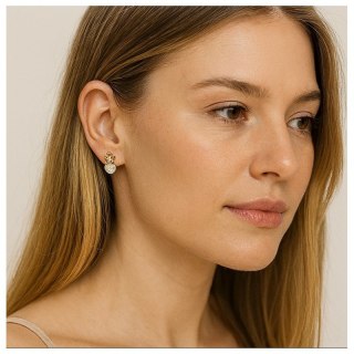 Kolczyki delikatne KWIAT cyrkonia, sztyft K156B