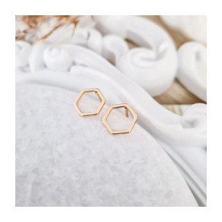 Kolczyki delikatne wielokąty, delikatne złote K314Z