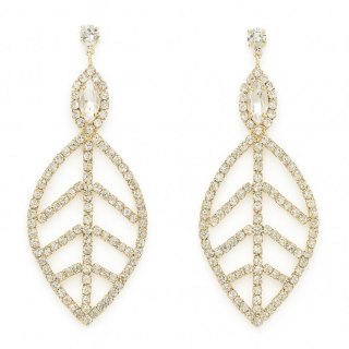 Kolczyki kryształowe, ozdobne, wiszące złote K1503Z