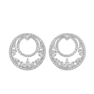 Kolczyki okrągłe kryształowa rozeta, cyrkonie K711